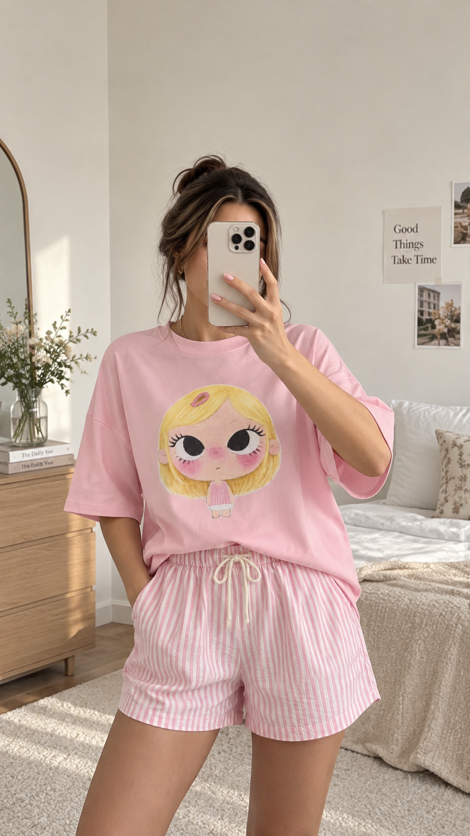 Kawaii Blonde Girl Graphic T-Shirt