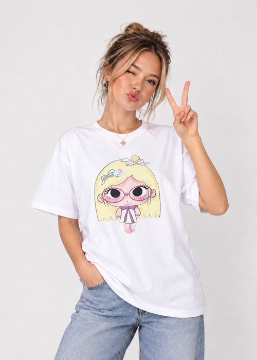 Cute Blonde Girl Cartoon T-Shirt