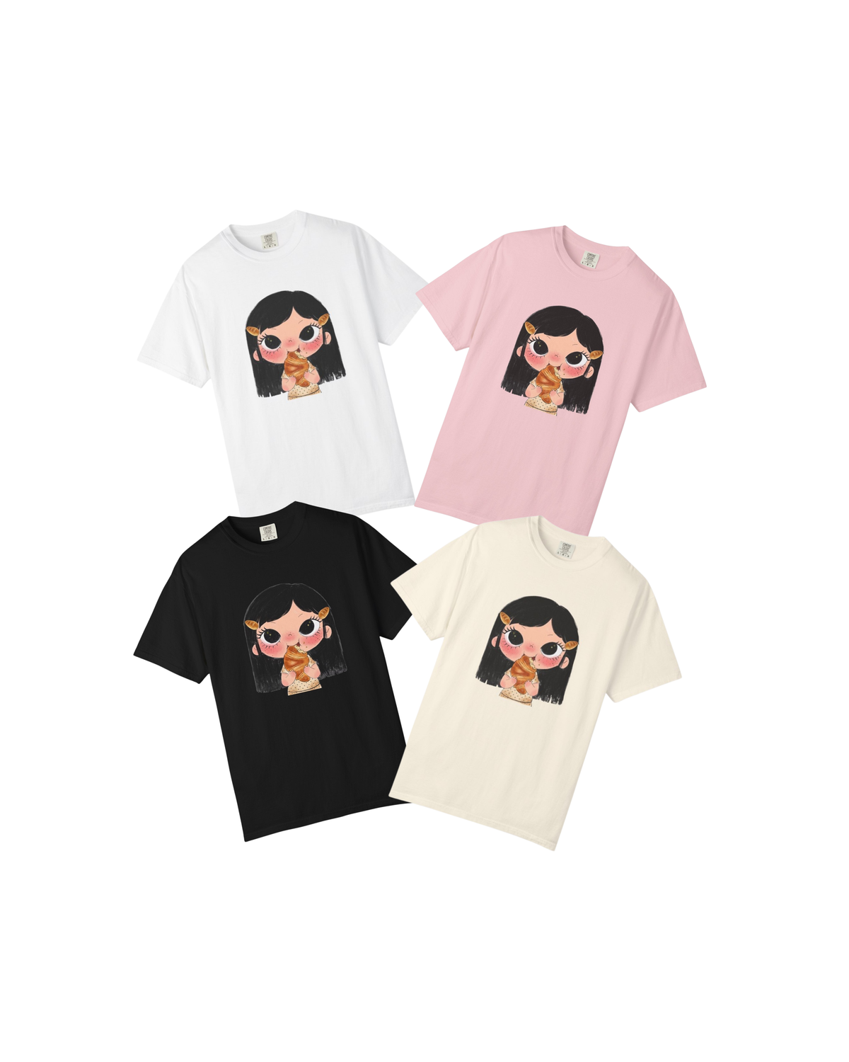 Kawaii Croissant Girl T-Shirt